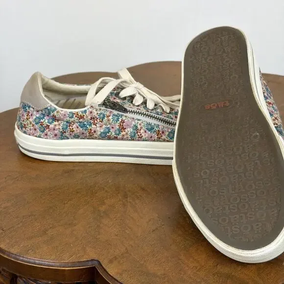 Taos Multicolor Floral Pattern Lace Up or Zip Closure Sneaker Womens Size 10.5 - Picture 2 of 7